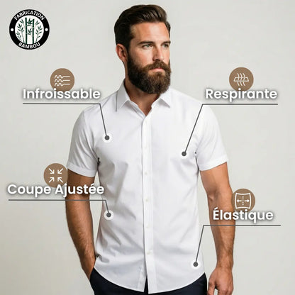 Chemise ajustée à manches courtes